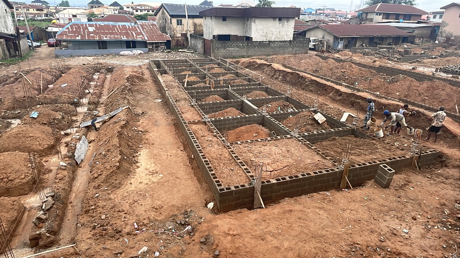 Reinforced concrete works in progress